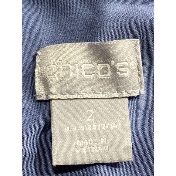 Chicos Womens Shirt 2 US 12 Blue Pockets Long Sleeve Button Up Modal Blend - Picture 3 of 6